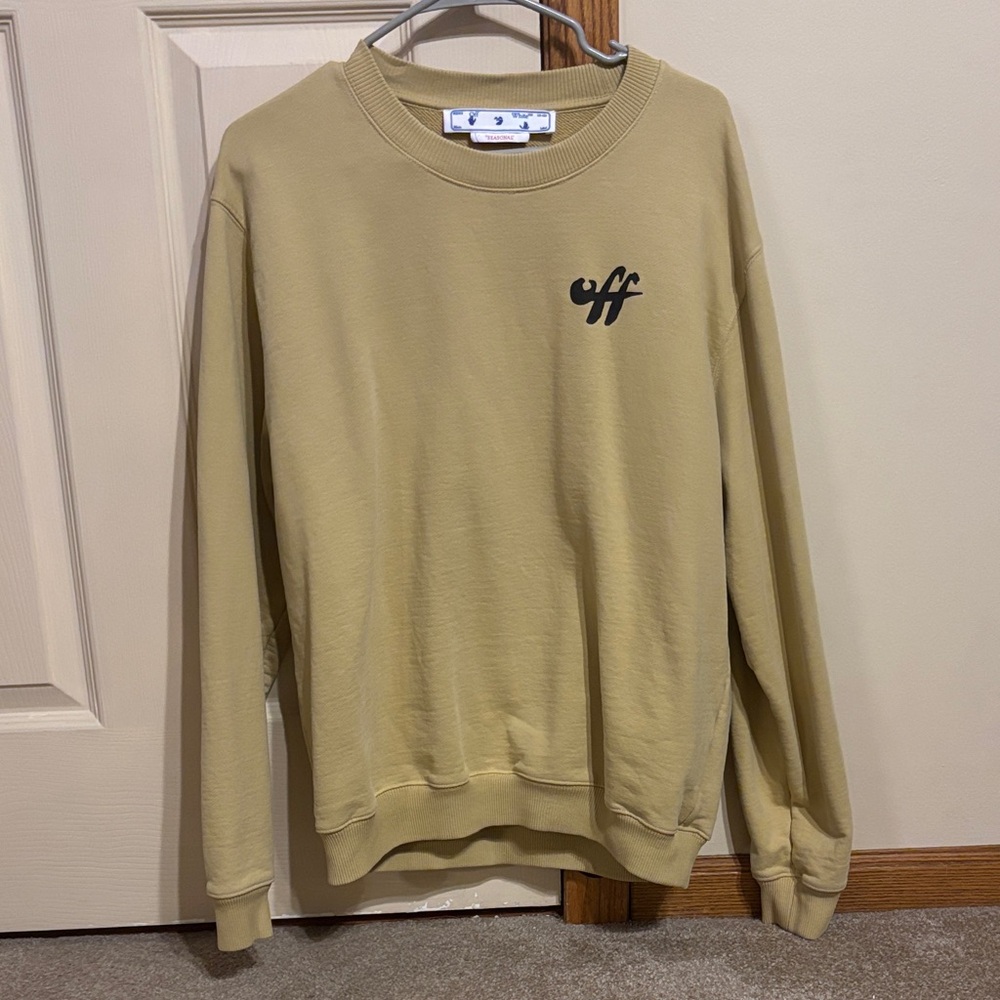 Off-White Beige Crew Neck Sweater